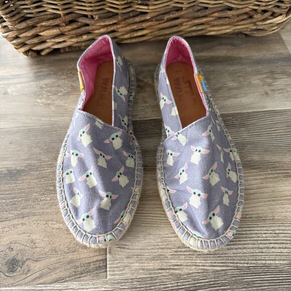 Star Wars Baby Yoda Grogu Ubuntu Espadrilles Shoes Women’s 7.5W Slip On Gray - Picture 2 of 8